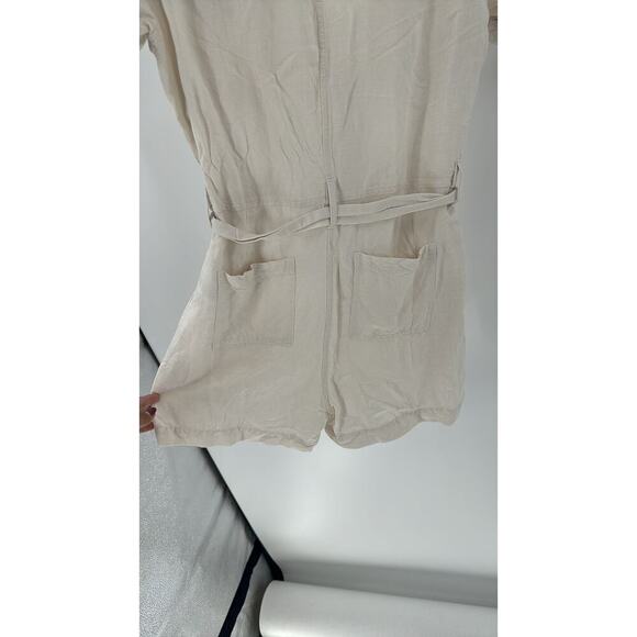 Rails Women's Georgie Stone Short Romper linen blend sz S lightweight versatile - Picture 11 of 11
